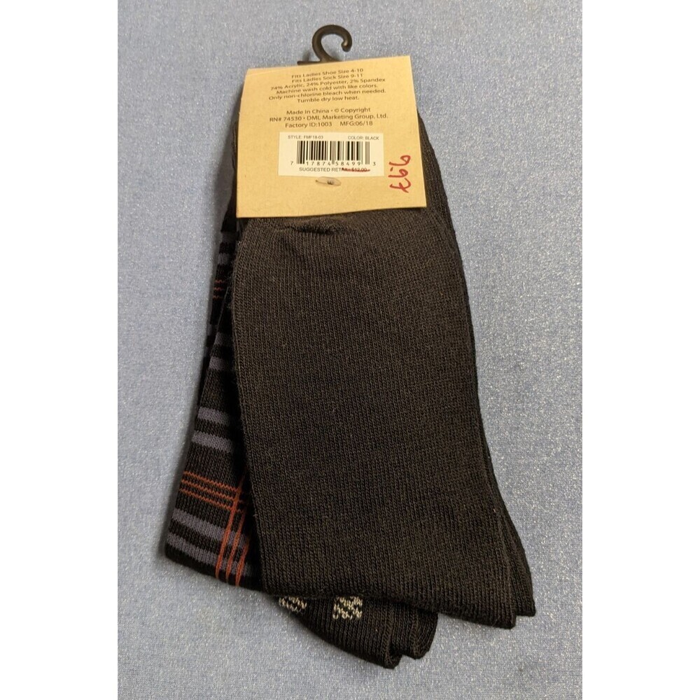 NEW~Legale Women's Soft Acrylic Blend Crew Socks 2-Pair Ladies Shoe Size 4-10 - Picture 3 of 4